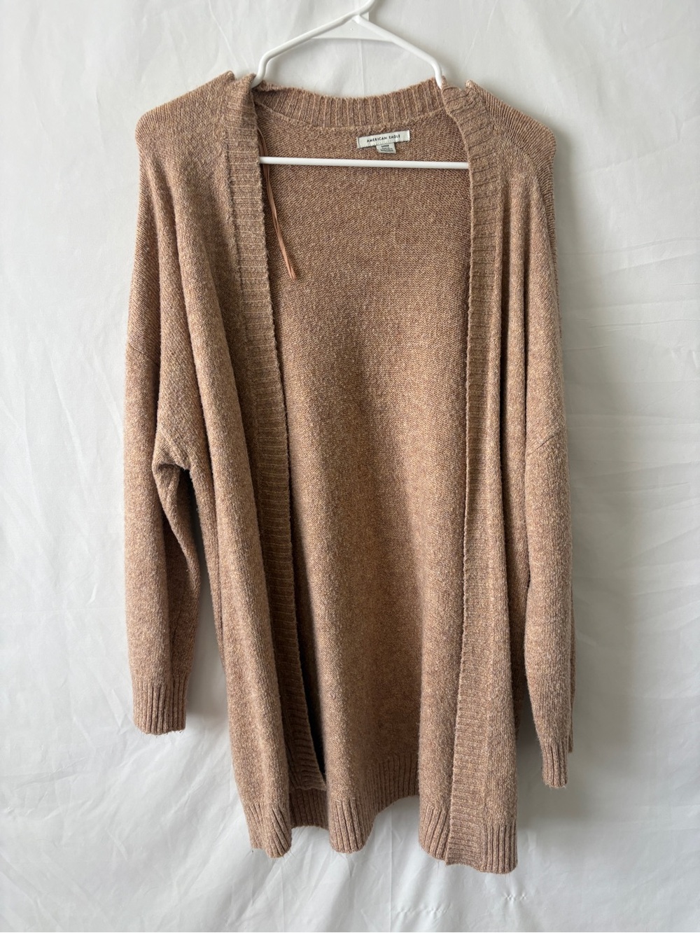 American Eagle Outfitters Knit Open-Front Tan Brown Cardigan